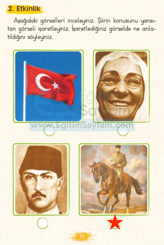Önce Atatürk Metni Etkinlik Cevapları (2. Sınıf Türkçe)